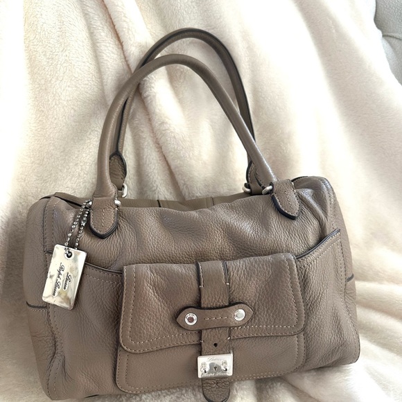 Taupe Ralph Lauren Leather Handbag - Picture 1 of 14